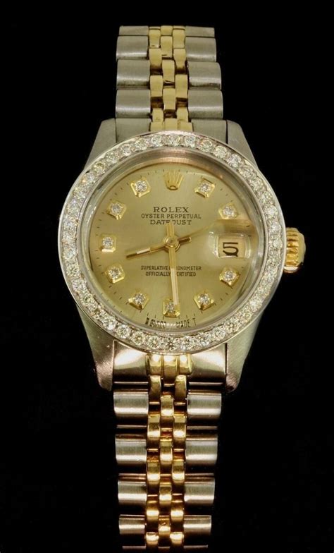 lady rolex stainless date-just diamond dial and diamond bezel